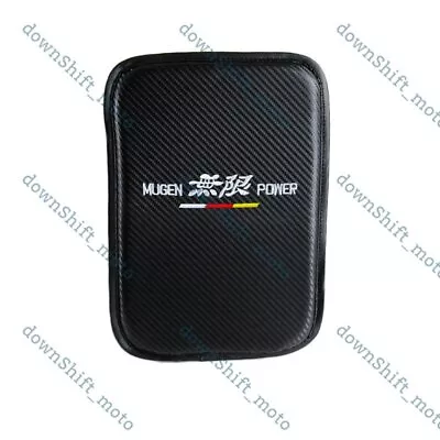 Embroidery MUGEN POWER Carbon Fiber Car Center Console Armrest Cushion Pad Cover • $12.81