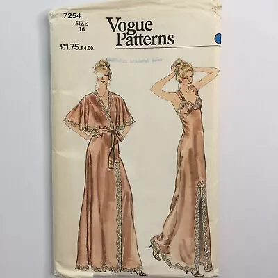 Vogue 7254 Long Night Dress Gown Lingerie Flutter Retro Ladies New Uncut Pattern • £24.50