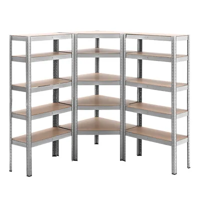 1 Corner Garage Racking/Shelving & 2 X 700mm Bays Heavy Duty Shelves 5 Tiers Bay • £89.95