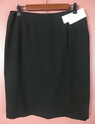 SK16763-NWT JONES NEW YORK Women Textured Virgin Wool Pencil Skirt Black 12P $89 • $20.36