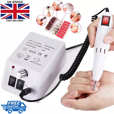 Electric Nail Drill Professional Machine Manicure Pedicure Portable Nail File • £13.49