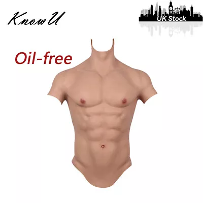 No Oil Silicone Male Fake Chest Muscle Suit For Cosplay Crossdress S/L Size • £183