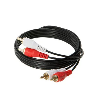  2 Rca To 2 Rca Stereo Channel Audio Cable Adapter 3ft 6f 10ft 12ft 25ft Male • $9.15