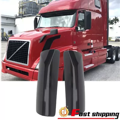 Fits 2004-2018 Volvo VNL Gloss Black Door Mirror Covers Driver+Passenger Side • $44.50