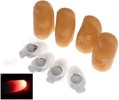 4 X LED Finger Thumbs Light Red Color Magic Prop Party Bar Show  Lamp • $7.99
