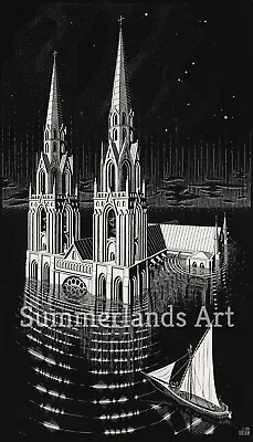 £28.99 • Buy MC Escher Cathedral Giclee Fine Art Print Paper Or Canvas Large Various Sizes
