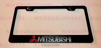 3D Mitsubishi Carbon Fiber Stainless Steel Finished License Plate Frame • $22.99