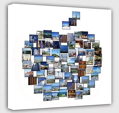 Personalised Apple Shape Collage Canvas - Photo Canvas Prints Your Image Prints • £13.99