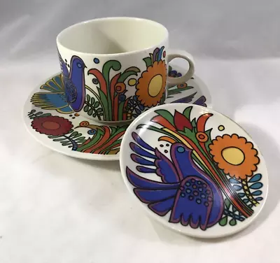 Villeroy And Boch Acapulco Flat Coffee Tea Cup And Saucer + BONUS Coaster • $30