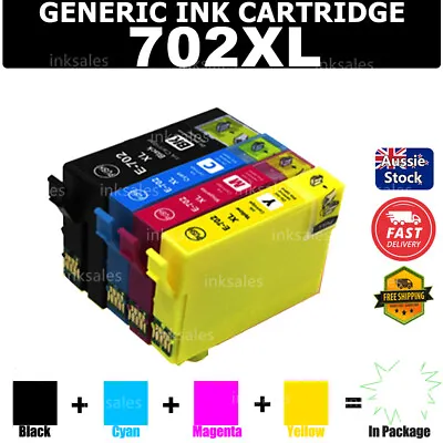 $18.40 • Buy Generic Ink Cartridges 702XL 702 XL For Epson WorkForce WF-3720 WF-3725 WF-3730