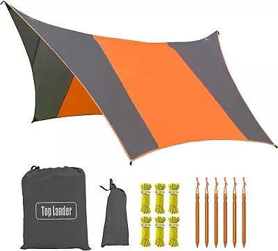 Camping Tarp Waterproof Large Camping Shelter 410X410M Ultralight Tarpaulin Muti • $63.13