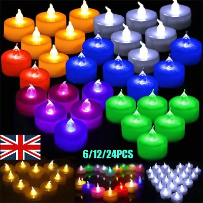 Led Tea Lights Candles LED Flameless Battery Operated Wedding Christmas Gifts • £5.99