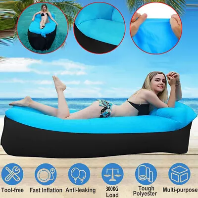 Inflatable Chair Sofa Blow Up Seat Lounger Anti Leakage Inflatable Camping Couch • £12.98