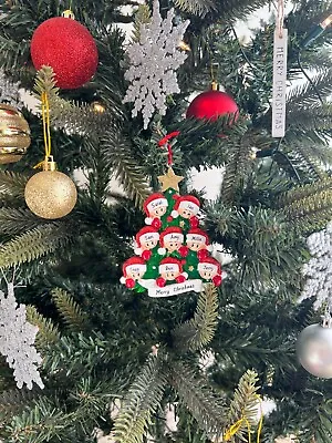 Personalised Christmas Tree Family Of 8 Ornament Handmade Christmas Tree Deco • £15.90