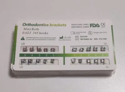 10Pack Dental Orthodontic Metal Brackets Braces Mini Roth.022 Hook 345 Mash Base • $20.24