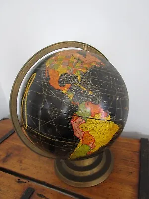 Cram's Universal Terrestrial Globe 12  Black Oceans Early 1950's Model #c1059 • $32