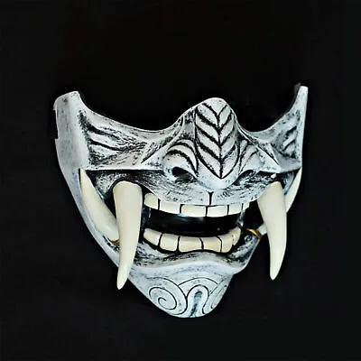 NEW For Halloween Devil Half Mask Latex Japanese Demon Samurai Kabuki Props • $12.99