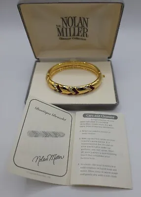 Nolan Miller Boutique Gold Rhinestone Bracelet W/Box Signed Vintage • $35