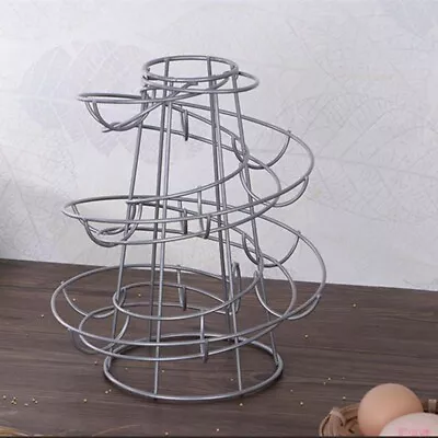 Iron Art Spiral Egg Holder Kitchen Stand Rack Storage Bracket Tool Up To 18 Eggs • £10.52