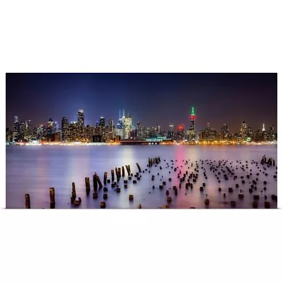 Manhattan Skyline From Jersey Poster Art Print New York City Home Decor • $29.99