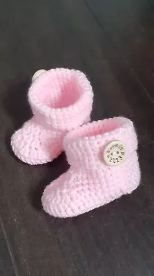 £3.99 • Buy Born In 2023 Crochet Baby Booties 0-3 Months Handmade