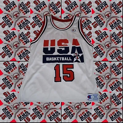 Magic Johnson USA Dream Team Olympic Champion Jersey L 44 Vintage Lakers USED • $49.99