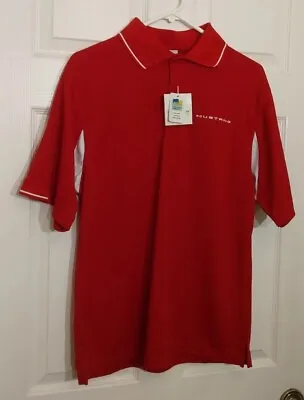Ford Mustang Men's Short Sleeve Red Polo Shirt Size Medium Moisture Wicking NWT • $29.01