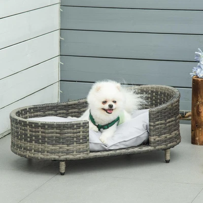 £60.95 • Buy Elevated Wicker Pet Sofa Dog Bed Couch Hand Woven For Small Medium Dogs