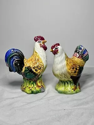 Vintage Ceramic Rooster Chicken Salt And Pepper Shakers Country Farmhouse Decor • $12.99