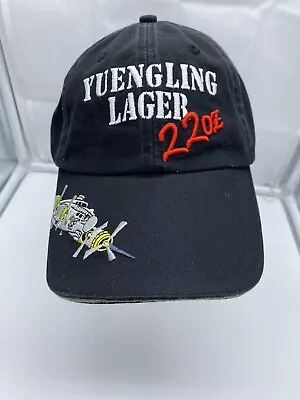 Yuengling Lager 22oz Black Baseball Cap Hat Hook Loop Adjustable Bomber Night • $28