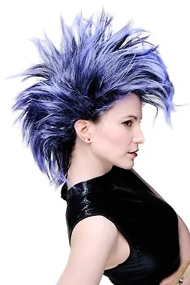 Wig Carnival Punk Glam Vamp Teased Black Blue-Violet • $10.64