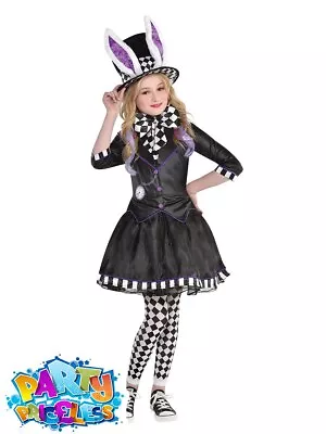 £27.99 • Buy Kids Girls Dark Mad Hatter Costume Wonderland Halloween Child Fancy Dress Outfit