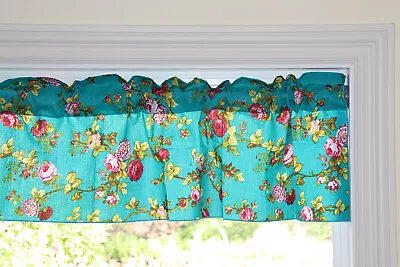 Poly Cotton Vintage Floral Print Kitchen Curtain Valance Window Treatment • $15.99