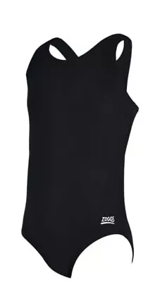 Zoggs Girls Cottesloe Black Sports Back Swimsuit Swimming Costume BNWT • £11.99