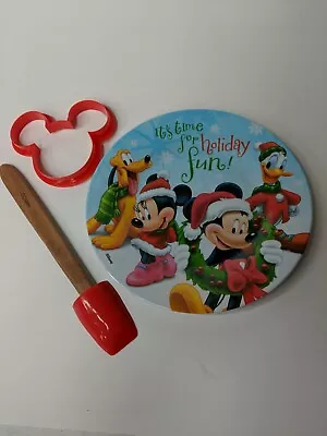 Disney Mickey & Minnie Mouse 3 Piece Spatula Cookie Cutter And Plate Set • $7