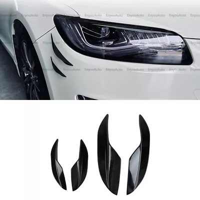 Car Universal Accessories Front Bumper Splitter Spoiler Canard Fins Glossy Black • $9.99