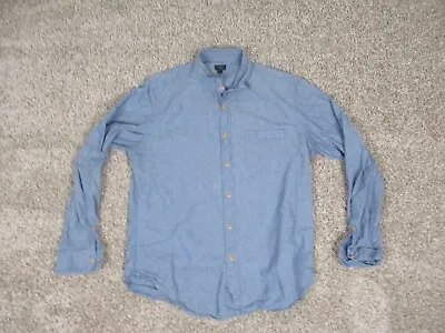 J Crew Shirt Mens Large Blue Chambray Button Up Long Sleeve Casual Cotton • $24.99