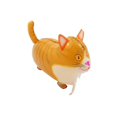 Cat-Shaped Air Walking Balloon Best For Animal-themed Party Decoration Ginger. • £3