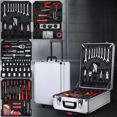 786 Pcs Tool Kit Trolley Case Portable Mechanics Toolbox DIY Set With Two Keys • $171.95