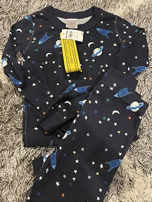 $25 • Buy NWT HANNA ANDERSSON Blue Space Planets Organic Long Pajamas PJs Size 120 6-7