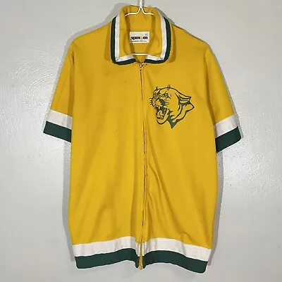 Vintage 70s Shalick High School Panther Talon Zip Warm Up Jacket Size Large (40) • $11.20