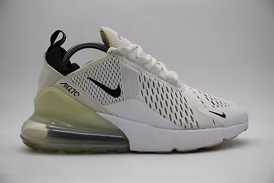 Nike Air Max 270 Men's Size 9.5 White Black Running Sneakers Shoes AH8050-100 • $69.95