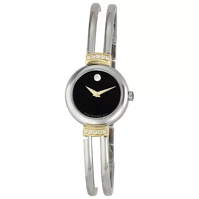 Movado 0606240 Harmony Black Dial 10 Diamonds Stainless Women's Watch $1195 • $626.57