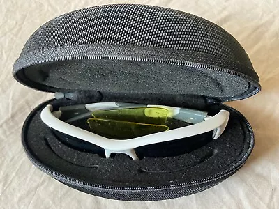 Oakley Flak Jacket Sunglasses Asian Fit Polished White Slate Iridium Yellow Lens • $99.99