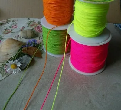 £3.10 • Buy 0.8mm/0.5mm Thin Fluorescent Jewellery String/cord 4 Necklace,bracelet,beads