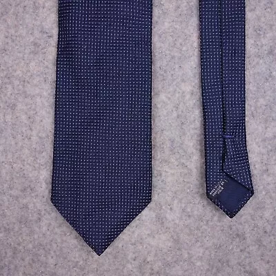 Canali Mens Silk Tie Navy Blue Dotted Made In Italy  3.75  • $37.99