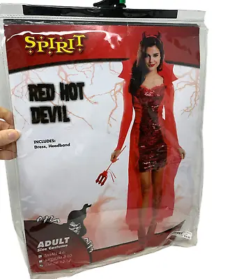 $24.99 • Buy SPIRIT Red Hot Devil Costume Adult Large 12-14 Halloween Headband Sequins