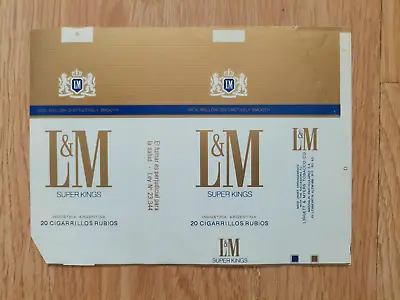 Opened Empty Cigarette Soft Pack--100 Mm-Argentina-L & M • $1.40