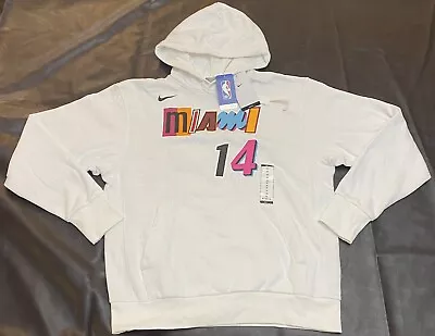 $75 NEW Nike Mens Miami Heat Tyler Herro #14 City Edition Fleece Hoodie DN9966 M • $54.55