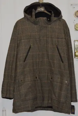 Men's-Pendleton-Brown-Plaid-Parka-Duffle-Coat-Jacket-Wool-Size XXL-2XL-New-Tags • $249.99
